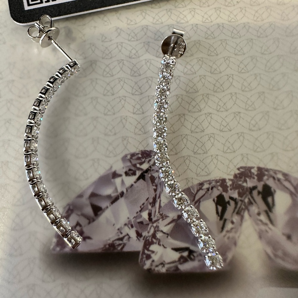 Dazzling Silver Moissanite Earrings